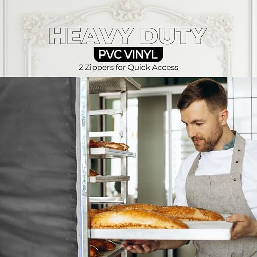 Bakery Food Pan Sheet Rack Cover | Size: 23"W x 28"L x 33"H | Material: Heavy-duty Nylon | Zippers: 2 | Color:Black | Pack of 1 - Image 5