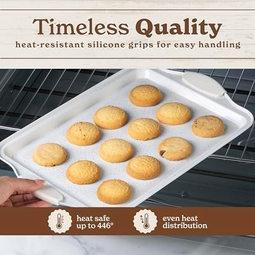 Country Kitchen Nonstick Stackable Bakeware Set - Heavy Duty, Durable, Easy Release Baking Set, Cream, 4 Pcs - Image 5