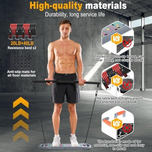 HOTWAVE Push Up Board, Portable PushUp Board, Foldable 20 in 1 Push Up Bar - Image 4