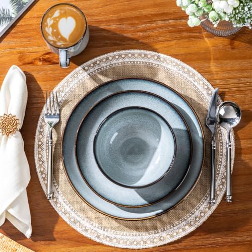 LeRatio Ceramic Dinnerware Sets for 4,16Pcs Porcelain Plates and Bowls Set - Image 5