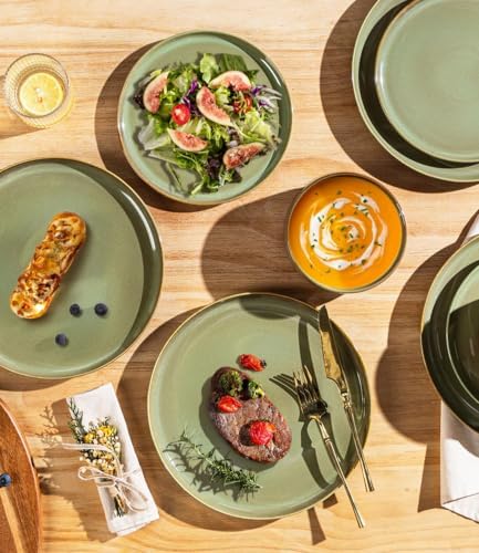 TheTerra Ceramic Dinnerware Set for 6, 18-Piece Plates and Bowls Set - Image 4