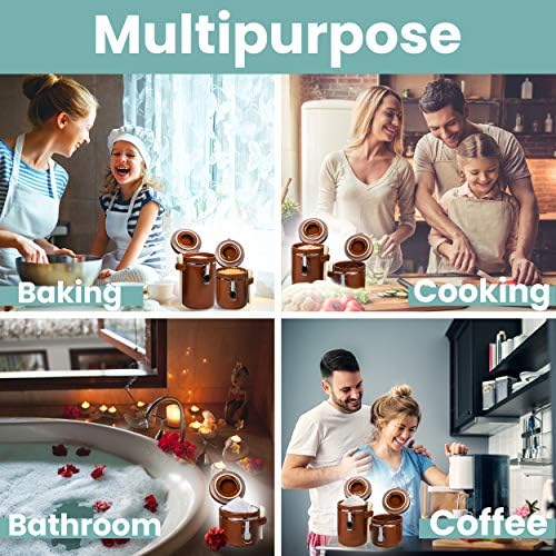 Home Intuition Ceramic Kitchen Canisters Set of 4 with Wooden Spoon Set – Airtight Containers, Metal Latches for Utmost Freshness – Sugar, Coffee, Flour, Tea & More | Rust - Image 3