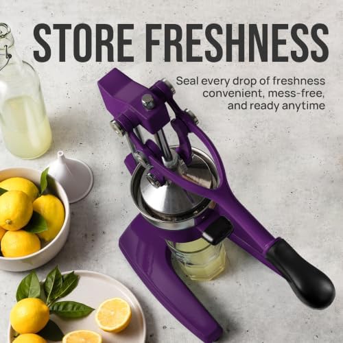 Zulay Kitchen Cast Iron Juicer, Orange Manual Juicer, Citrus Press, Plum - Image 7