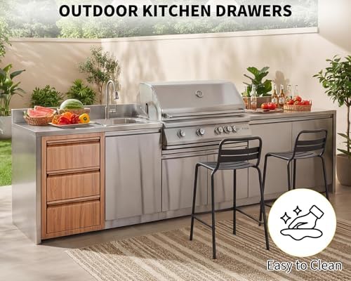 Takywep Outdoor Kitchen Drawers 14.7W x 24.5H x 18.5D, Flush Mount - Image 3