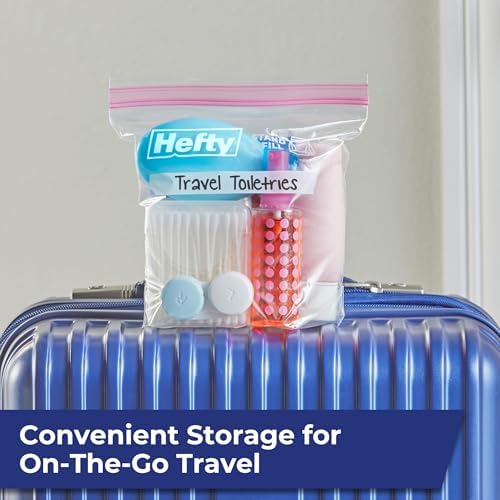 Hefty Press to Close Plastic Bags for Food Storage, Quart Size, 25 Count (Pack of 3) - Image 5