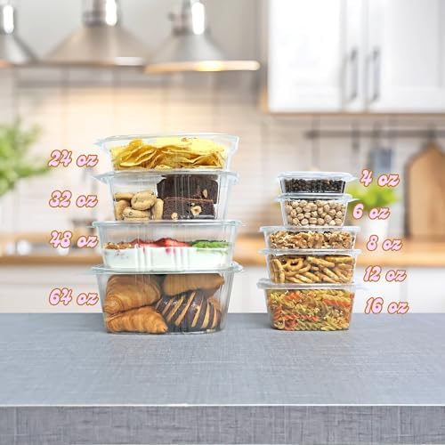 16oz RPET Clear Hinged Lid Deli Container - 200Pcs - Image 6