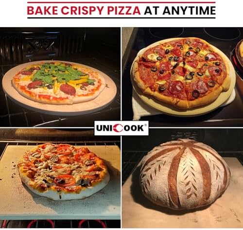Unicook 16 x 14 Inch Pizza Stone for Oven and Grill, Rectangular, 8 Lbs - Image 5