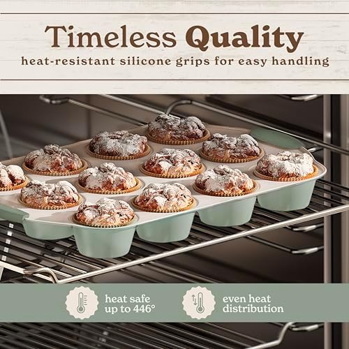 Country Kitchen Nonstick Stackable Bakeware Set - Durable, Easy Release Baking Set- 22 Pc. Includes Silicone Muffin Cups - Image 5