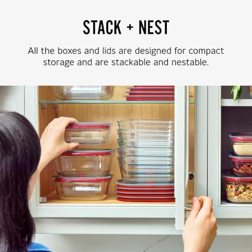 BLACK + BLUM Stack + Nest Glass Food Storage Container Set | Mix Set 4 Pack - Image 3