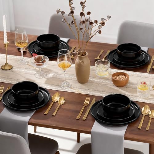 E-far Plates and Bowls Sets, 6 Pcs Stoneware Ceramic Dinnerware Dishes Sets - Image 6
