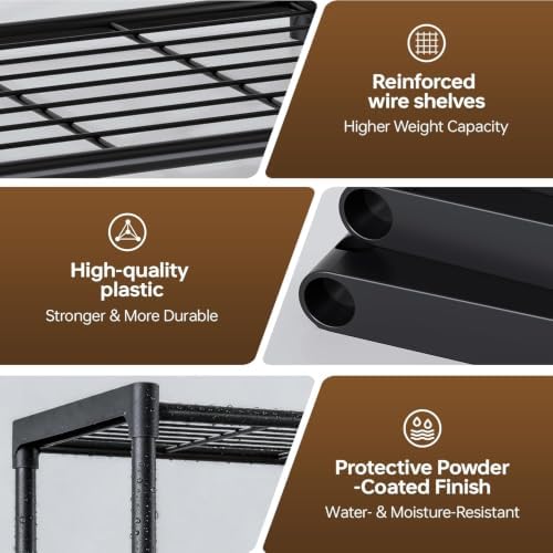 4-Tier Storage Shelves-2 Pack, Shelf with Plastic Connectors, Shelving Rack - Image 5