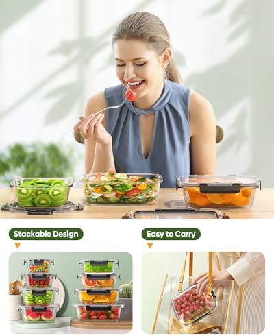 KEMETHY 40 PCS Glass Food Storage Containers with Lids - Image 6