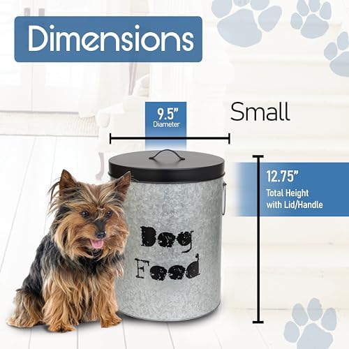 Medium 30lb Cat & Small 20lb Dog Pet Food Storage Canister with Scoop – Durable & Airtight for Freshnesss, Minimalist Design & Recyclable, Medium Metal Container(Combo - Small Dog Bin & Med Cat Bin) - Image 7