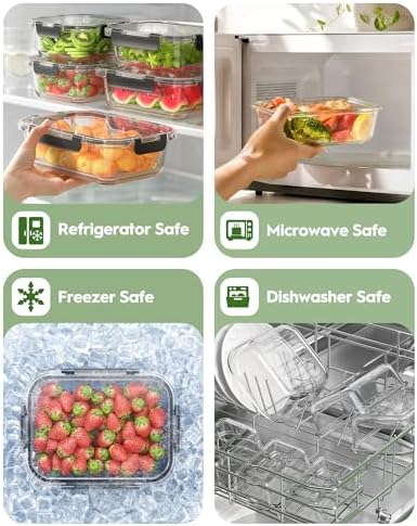 Canfanni 40 Piece Glass Food Storage Containers with Airtight Lids - Image 5