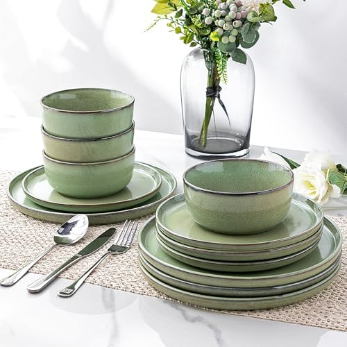 GBHOME Dinnerware Sets for 4, 12 Pieces Ceramic Plates and Bowls Set - Image 6