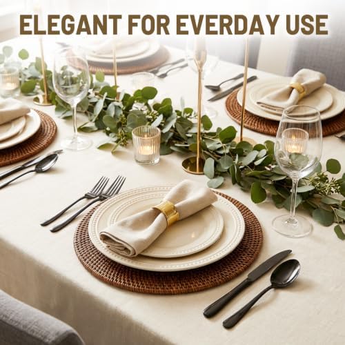 24 PCS NO-FADING Black Silverware Set with Steak Knives, Flatware for 4 - Image 6