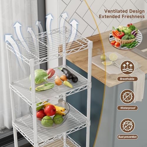 Golpart 4Tier Adjustable Storage Shelves Metal Wire Shelving Standing Shelf - Image 7