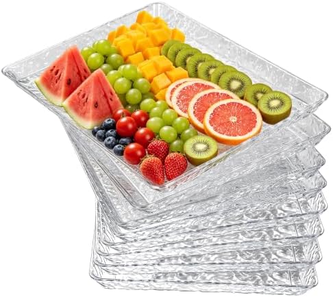 Clear Serving Trays for Party 8 Pack, 15x11 Acrylic Food Platters by Unknown