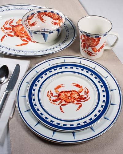 Golden Rabbit Enamelware Medium Tray, 15.5 inch, Crab House - Image 3
