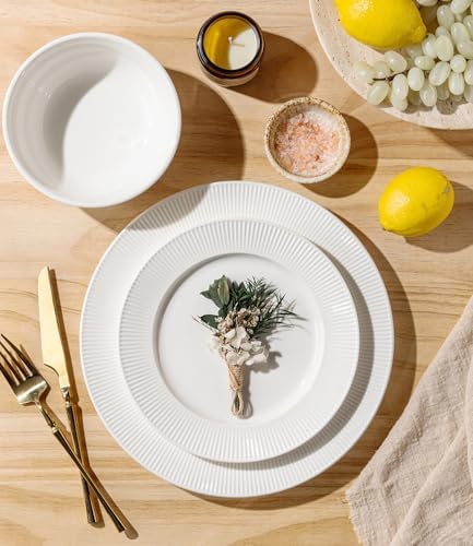 TheTerra Ceramic Dinnerware Set for 6, 18-Piece Plates and Bowls Set - Image 3