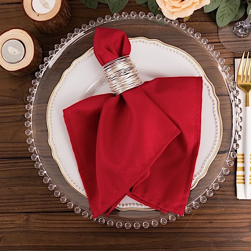 Balsa Circle 100 pcs 17-Inch Wine Polyester Luncheon Napkins - for Wedding Party Reception Events Restaurant Kitchen Home - Image 3