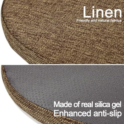 BUYUE Friendly Woven Fabric Magnetic Bar Stool Cushion 1 Piece, Enhanced Anti-Slip Breathable Small Chair Seat Pad for Café Bistro Stackable Metal Stool (Square, Brown, 1) - Image 5