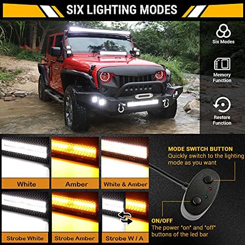 Auxbeam 4" LED Pod Lights & 20" LED Light Bar, Offroad Lighting Kit, 3-Pack - Image 2