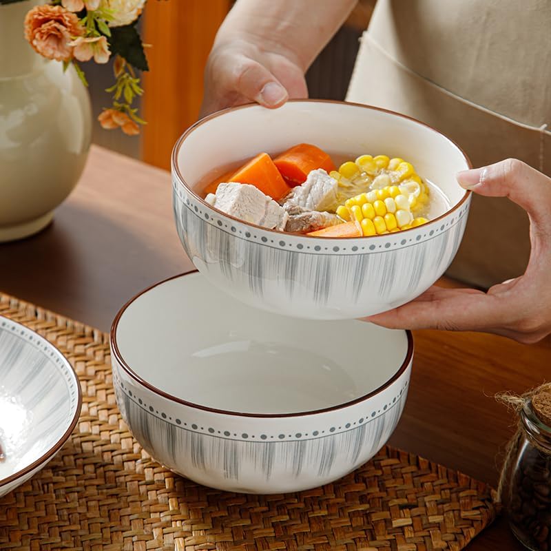 Ceramic Dinnerware Set, Series Kavara Ⅱ, (Blue Stripes) - Image 3