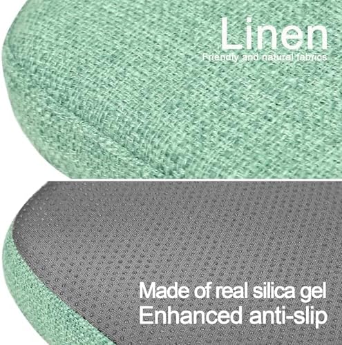 BUYUE Friendly Woven Fabric 14x14 Magnetic Cushions for Metal Chair Set of 4, Enhanced Anti-Slip Seat Pads for Dining Kitchen Café Stackable Chairs (U-Shape, Light Green, 4 Counts) - Image 5