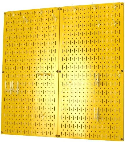 Wall Control Kitchen Pegboard Organizer Pots and Pans Storage Rack Organization Kit with Yellow Pegboard and White Accessories - Image 2