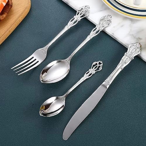 Silverware Set for 2, MIKIWAY 10 Pieces Stainless Steel Flatware Set, Cutlery Tableware Set, Kitchen Utensils Set Include Spoons And Forks Set, Mirror Polished, Dishwasher Safe - Image 3