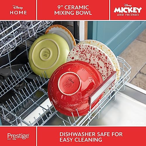 Prestige New Disney Bake with Mickey Mouse Ceramic Mixing Bowl - Red Mixing Bowls For Baking, 23cm x 12cm - Image 5