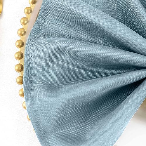 Balsa Circle 100 pcs 17-Inch Dusty Blue Polyester Luncheon Napkins - for Wedding Party Reception Events Restaurant Kitchen Home - Image 4