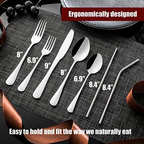 84 Pieces Silverware Service for 12 Flatware Set Stainless Steel Utensils Cutlery Set Dishwasher Safe - Image 5