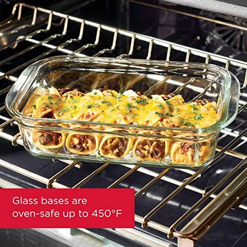 Rubbermaid Brilliance Glass Storage 4.7-Cup Food Containers with Lids, Clear (Pack of 3) & Leak-Proof Brilliance Food Storage Set | 9.6 Cup Plastic Containers - Image 4