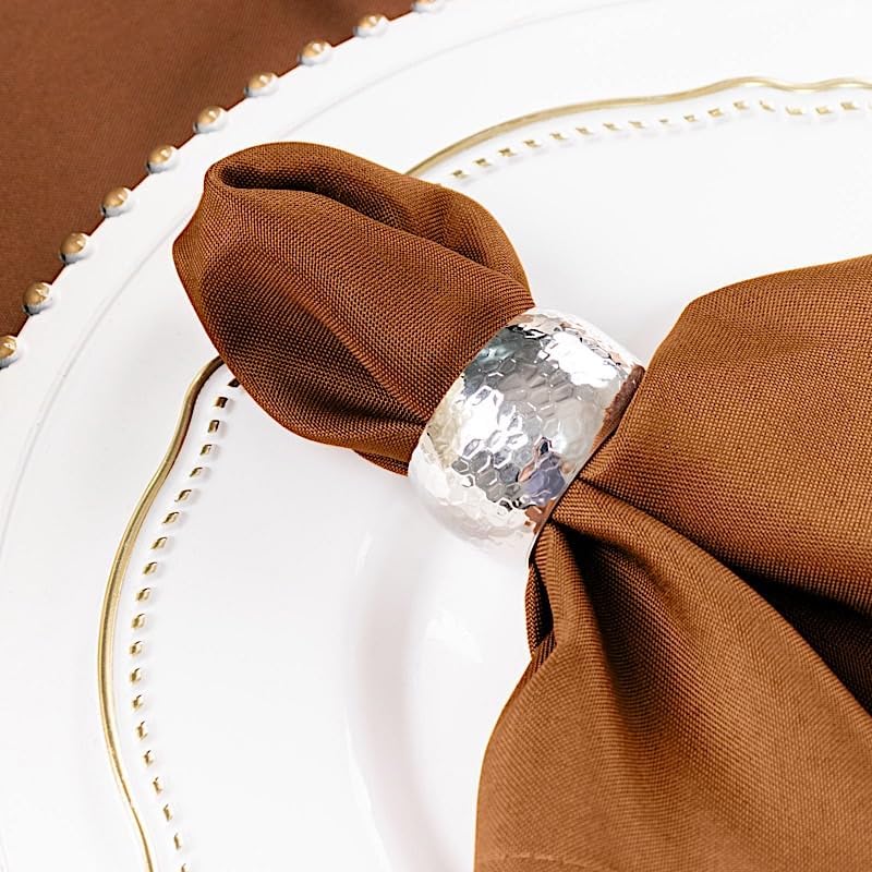 Balsa Circle 50 pcs 17-Inch Cinnamon Brown Polyester Table Napkins Reusable Washable Wedding Party Dinner Linens Tableware Supplies - Image 6