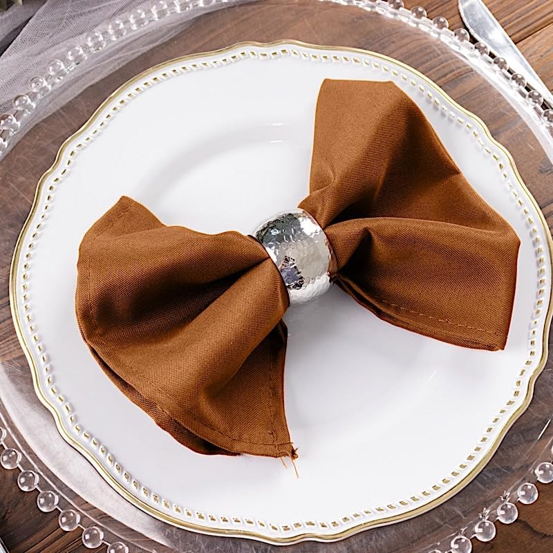 Balsa Circle 10 pcs 17-Inch Cinnamon Brown Polyester Table Napkins Reusable Washable Wedding Party Dinner Linens Tableware Supplies - Image 4