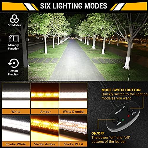 Auxbeam 7 Inch LED Pod Lights, 6 Modes Dual-Color Spot Flood Combo Beam - Image 2