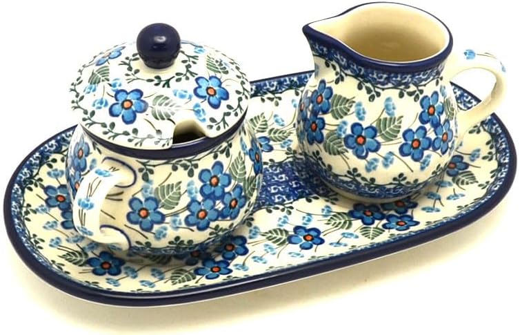Polish Pottery Cream & Sugar Set - Parisian Posies by Polish+Pottery+Gallery