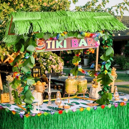 Auihiay 125PCS Tiki Bar Hut Kit, Portable Outdoor Tiki Bar Decor Supplies - Image 6