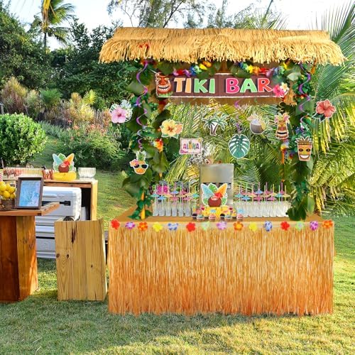 Auihiay 126PCS Abundant Tiki Bar Hut Kit, Portable Outdoor Tiki Bar Decor - Image 5