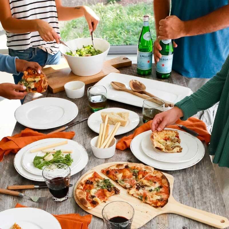 VIETRI Melamine Lastra White Rectangular Platter - Image 2