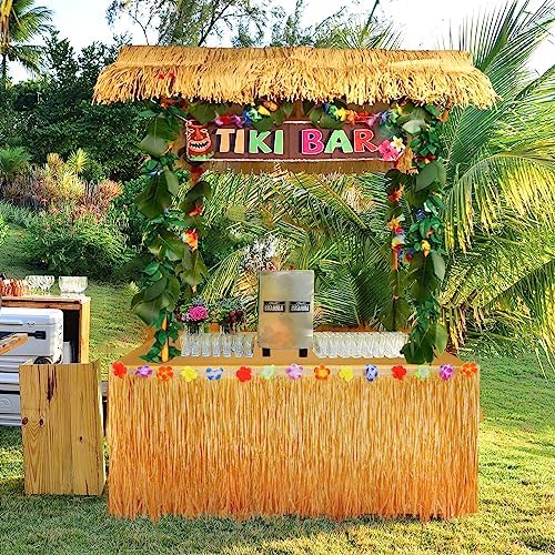 Auihiay 50PCS Tiki Bar Hut Kit, Tiki Hut Hawaiian Decoration Supplies - Image 6