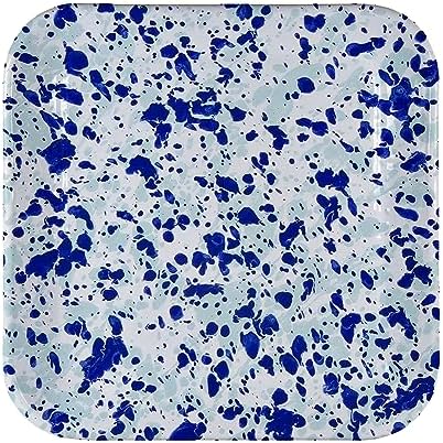 Golden Rabbit Enamelware Square Plates, 10.5 inch, Ocean, Set of 2 - Image 2