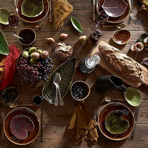 Costa Nova Ceramic Stoneware 9" Hydrangea Leaf - Riviera Collection, Tomate (Green) | Microwave & Dishwasher Safe Dinnerware | Food Safe Glazing | Restaurant Quality Serveware - Image 6