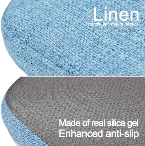 BUYUE Friendly Woven Fabric Magnetic Bar Stool Cushion 1 Piece, Enhanced Anti-Slip Breathable Small Chair Seat Pad for Café Bistro Stackable Metal Stool (Square, Light Blue, 1) - Image 5