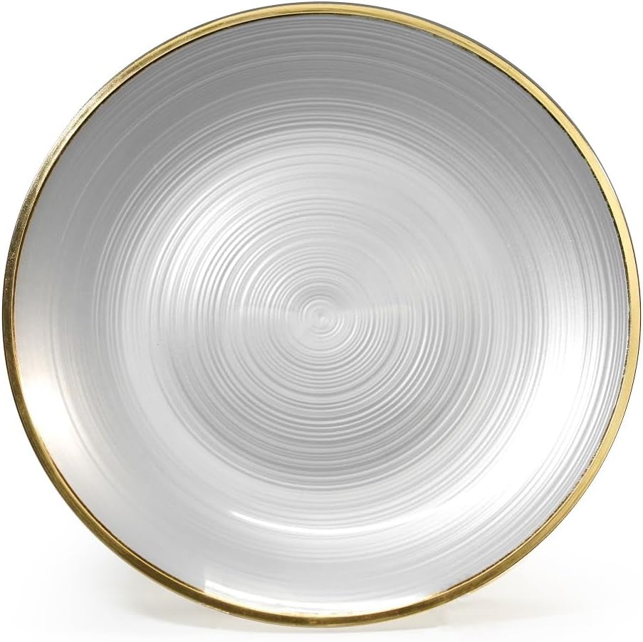 " OCCASIONS " 240 Plates Pack,(120 Guests) Premium Wedding Party Disposable Plastic Plates Set -120 x 10'' Dinner + 120 x 7'' Salad/Dessert (Belize in White Pearl & Gold) - Image 2