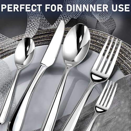 Heavy Duty Silverware Set for 8, Stainless Steel Flatware Cutlery Set - Image 4