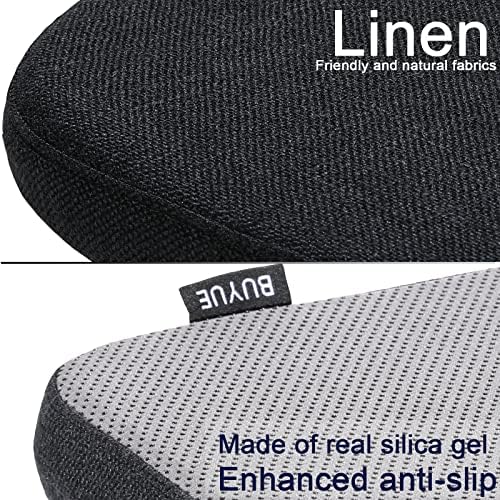 BUYUE Natural Linen 14x14 Magnetic Cushion for Metal Chair 1 Piece, Enhanced Anti-Slip Seat Pad for Dining Kitchen Café Stackable Chair (U-Shape, Black, 1 Count) - Image 6