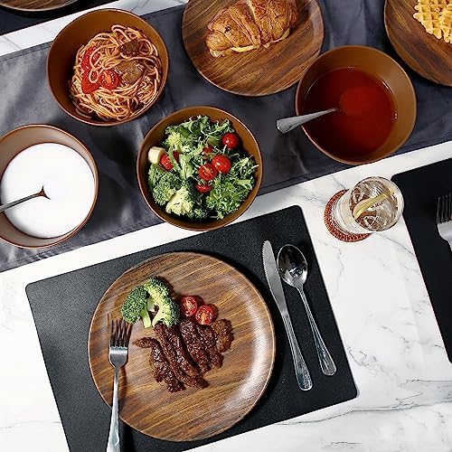 TP 18-Piece Melamine Dinnerware Sets, Service for 6, Rosewood Grain - Image 5